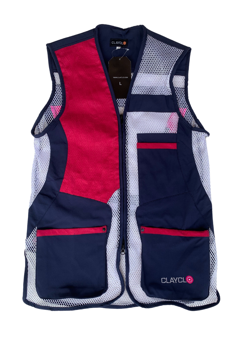 Shellmaster Lightweight Vest Lady RH - Pink/Blue/White - MJ Shooting Gear